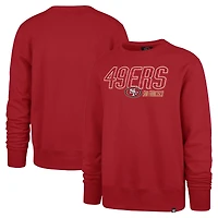 Men's '47 Scarlet San Francisco 49ers Locked In Headline Pullover Sweatshirt