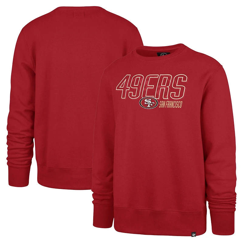 Men's '47 Scarlet San Francisco 49ers Locked In Headline Pullover Sweatshirt
