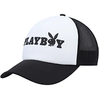 Men's Playboy White/Black Foam Trucker Snapback Hat