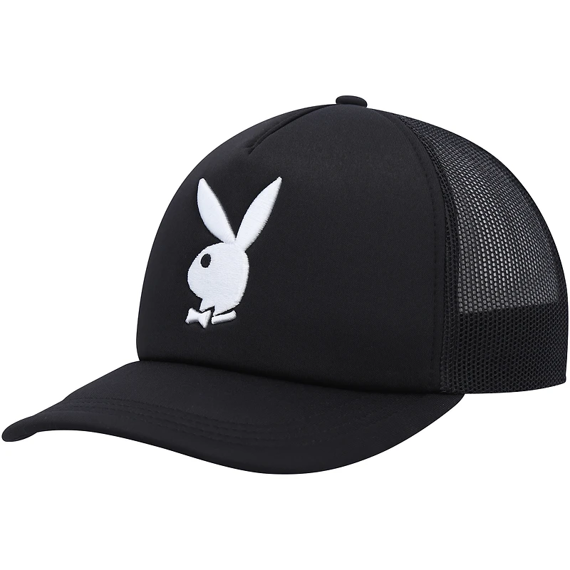 Men's Playboy Black Foam Trucker Snapback Hat