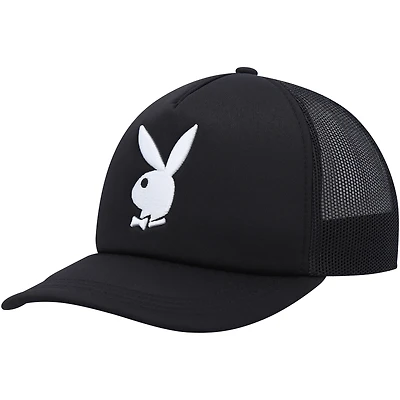 Men's Playboy Black Foam Trucker Snapback Hat