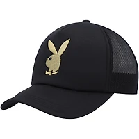 Men's Playboy Black Foam Trucker Snapback Hat