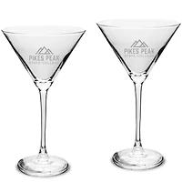 Pikes Peak State College Two-Piece Traditional 10oz. Martini Glass Set
