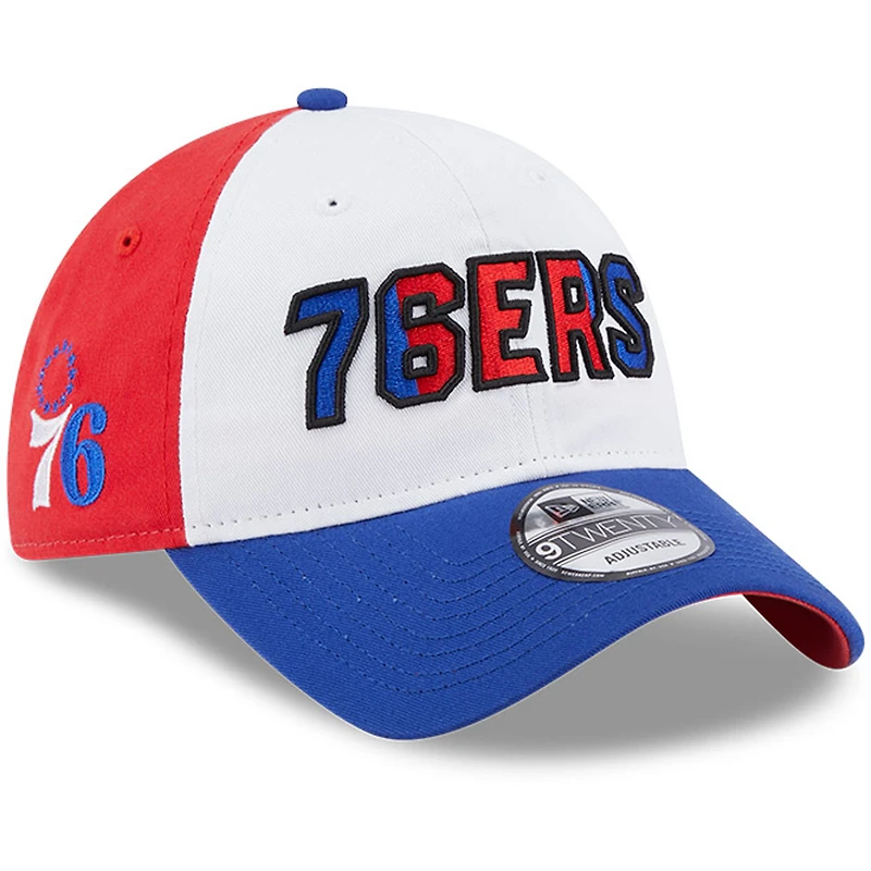 Men's New Era White/Royal Philadelphia 76ers Back Half 9TWENTY Adjustable Hat