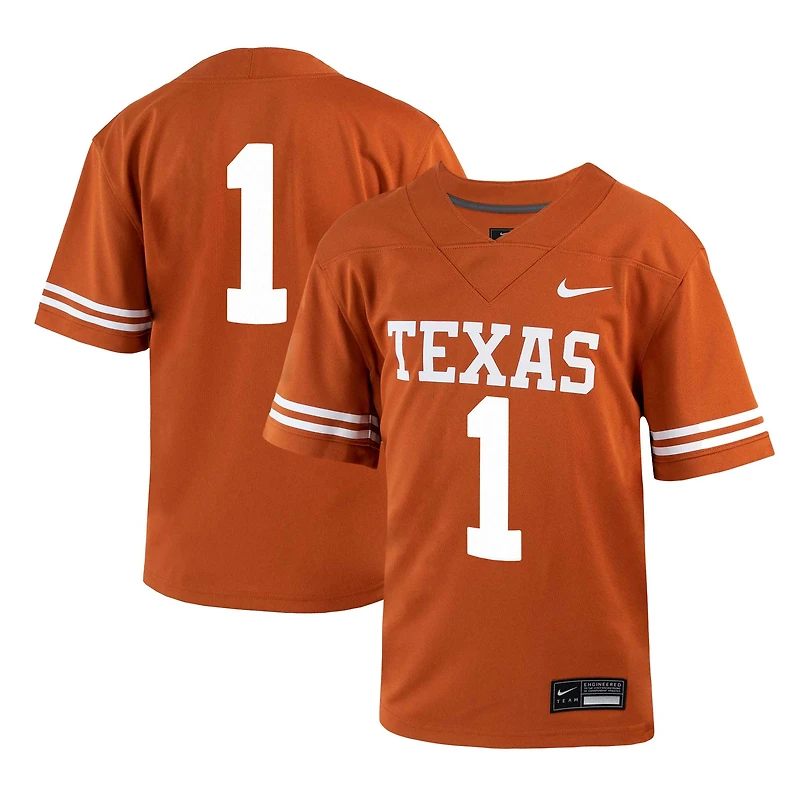Youth Nike #1 Texas Orange Texas Longhorns Home  Untouchable Jersey