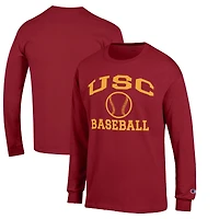 Men's Champion Cardinal USC Trojans Baseball Icon Long Sleeve T-Shirt