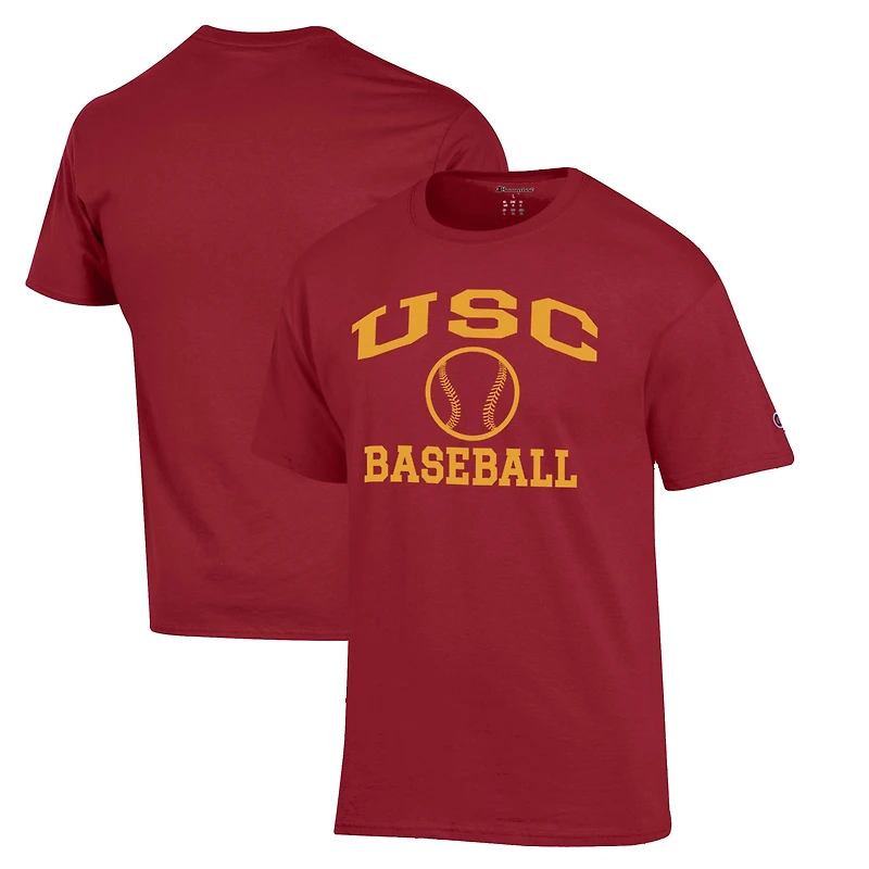 Men's Champion Cardinal USC Trojans Baseball Icon T-Shirt