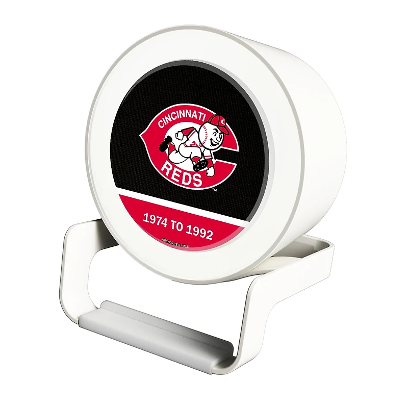 Cincinnati Reds Cooperstown Team Logo Night Light Charger with Bluetooth Speaker