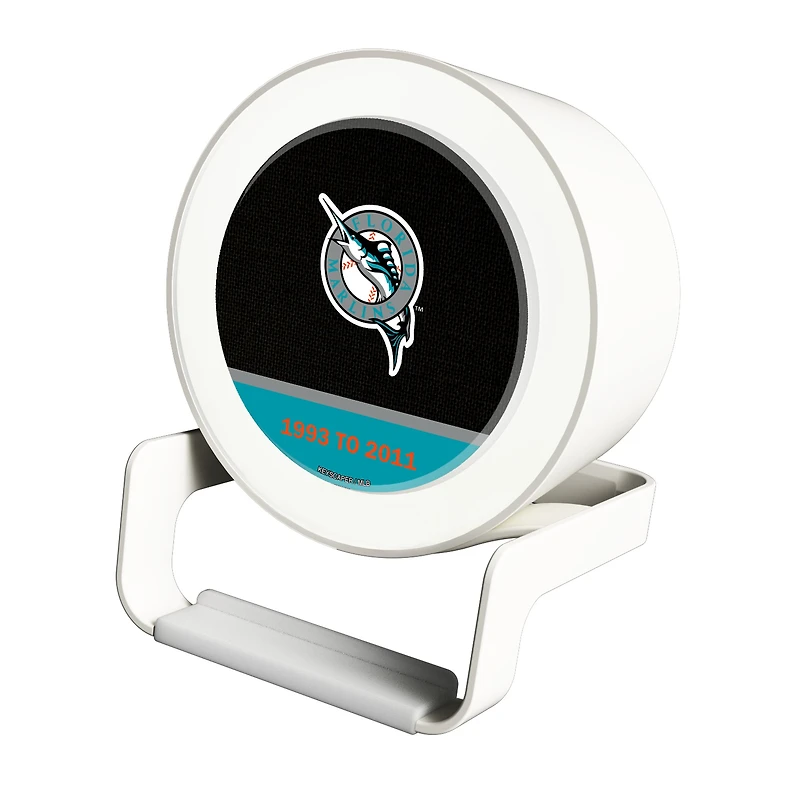 Florida Marlins Cooperstown Team Logo Night Light Charger with Bluetooth Speaker