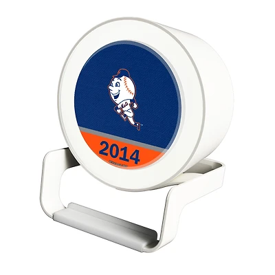 New York Mets Cooperstown Team Logo Night Light Charger with Bluetooth Speaker