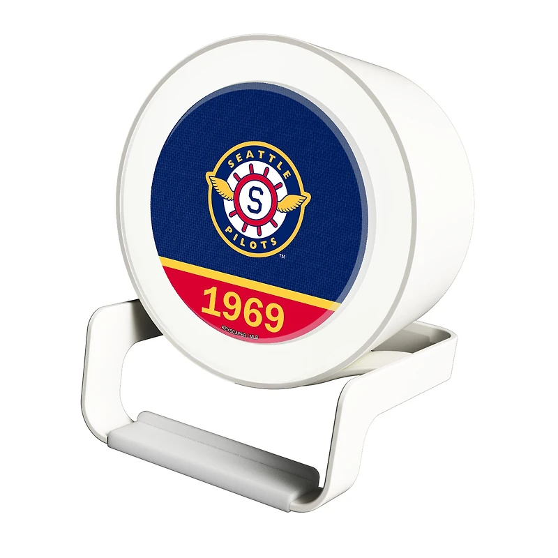 Seattle Mariners Cooperstown Logo Night Light Charger with Bluetooth Speaker