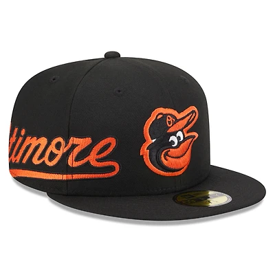 Men's New Era Black Baltimore Orioles Arch 59FIFTY Fitted Hat