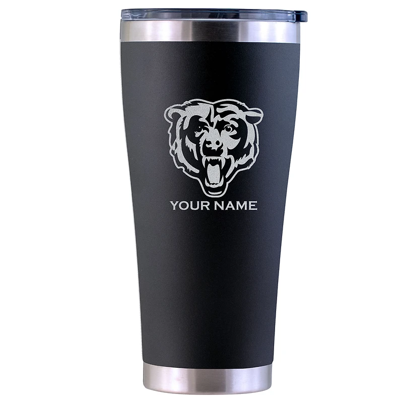 Chicago Bears Personalized 30oz. Laser Etched Black Tumbler