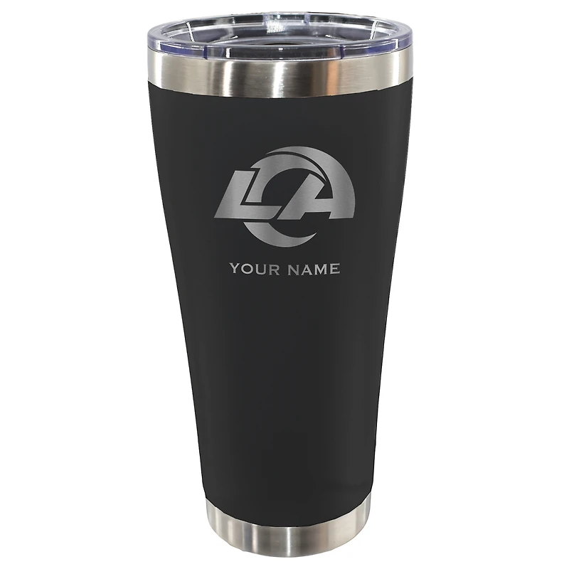 Los Angeles Rams Personalized 30oz. Laser Etched Black Tumbler