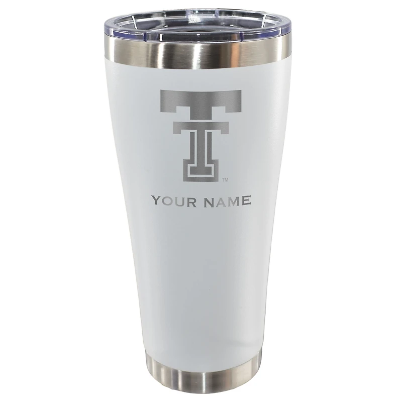 Texas Tech Red Raiders Personalized 30oz. Laser Etched White Tumbler