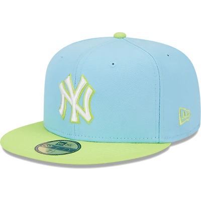 Men's New Era Light Blue/Neon Green New York Yankees Spring Color Two-Tone 59FIFTY Fitted Hat