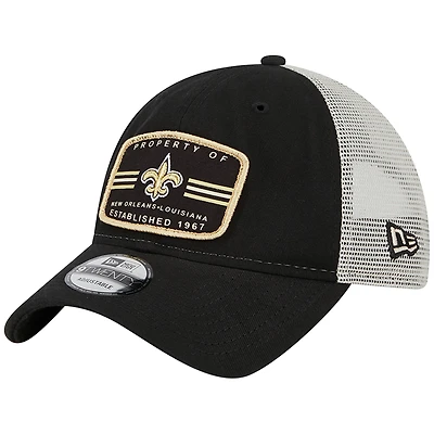 Men's New Era  Black New Orleans Saints Property Trucker 9TWENTY Adjustable Hat