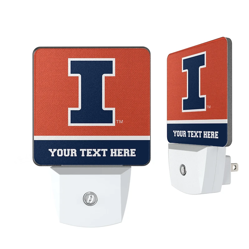 Illinois Fighting Illini Personalized 2-Piece Nightlight Set