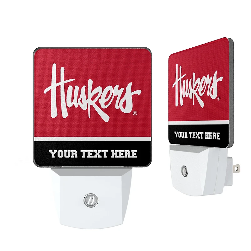 Nebraska Huskers Secondary Logo Personalized 2-Piece Nightlight Set