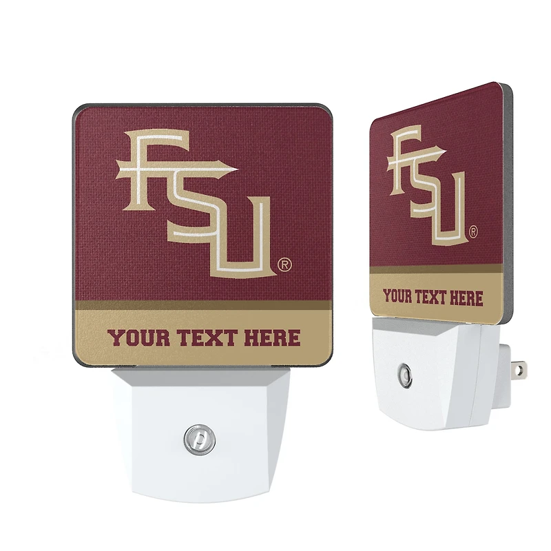 Florida State Seminoles Alternate Logo Personalized 2-Piece Nightlight Set