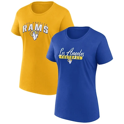 Women's Fanatics  Royal/Gold Los Angeles Rams Fan T-Shirt Combo Set