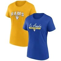 Women's Fanatics  Royal/Gold Los Angeles Rams Fan T-Shirt Combo Set