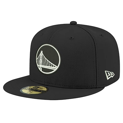 Men's New Era Black Golden State Warriors Black & White 59FIFTY Fitted Hat