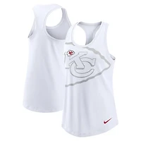 Women's Nike White Kansas City Chiefs Tri-Blend Scoop Neck Racerback Tank Top