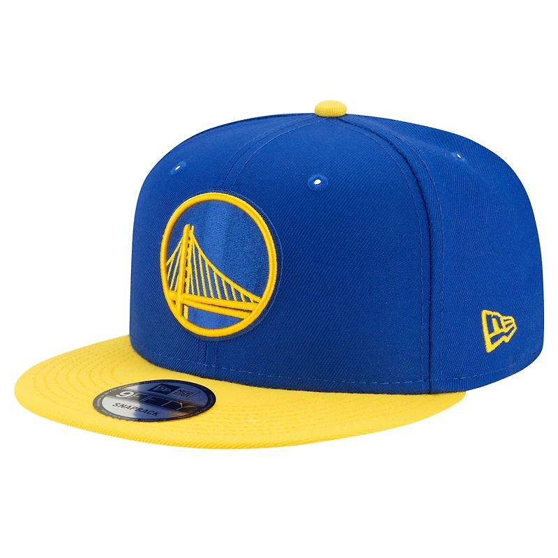 Men's New Era Royal/Gold Golden State Warriors Official Team Color 2Tone 9FIFTY Snapback Hat
