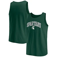 Men's Fanatics  Green Michigan State Spartans Block Arch Tank Top