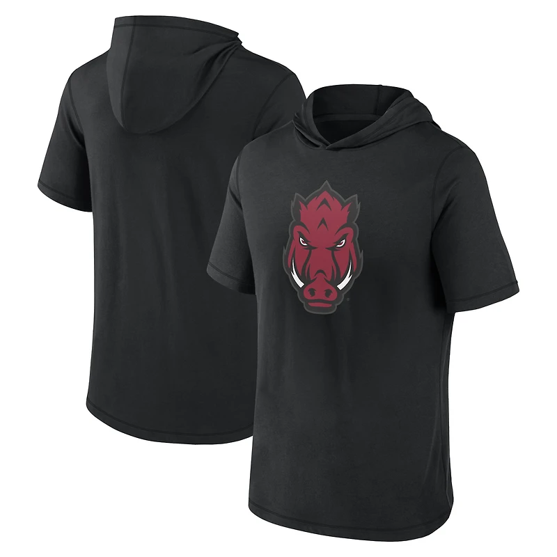 Men's Fanatics  Black Arkansas Razorbacks Primary Logo Hoodie T-Shirt