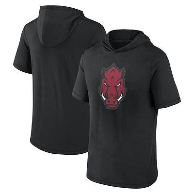 Men's Fanatics  Black Arkansas Razorbacks Primary Logo Hoodie T-Shirt
