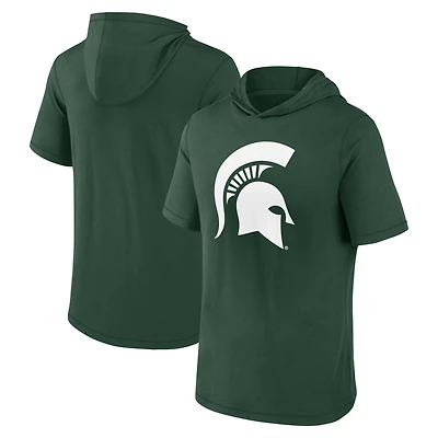 Men's Fanatics  Green Michigan State Spartans Primary Logo Hoodie T-Shirt