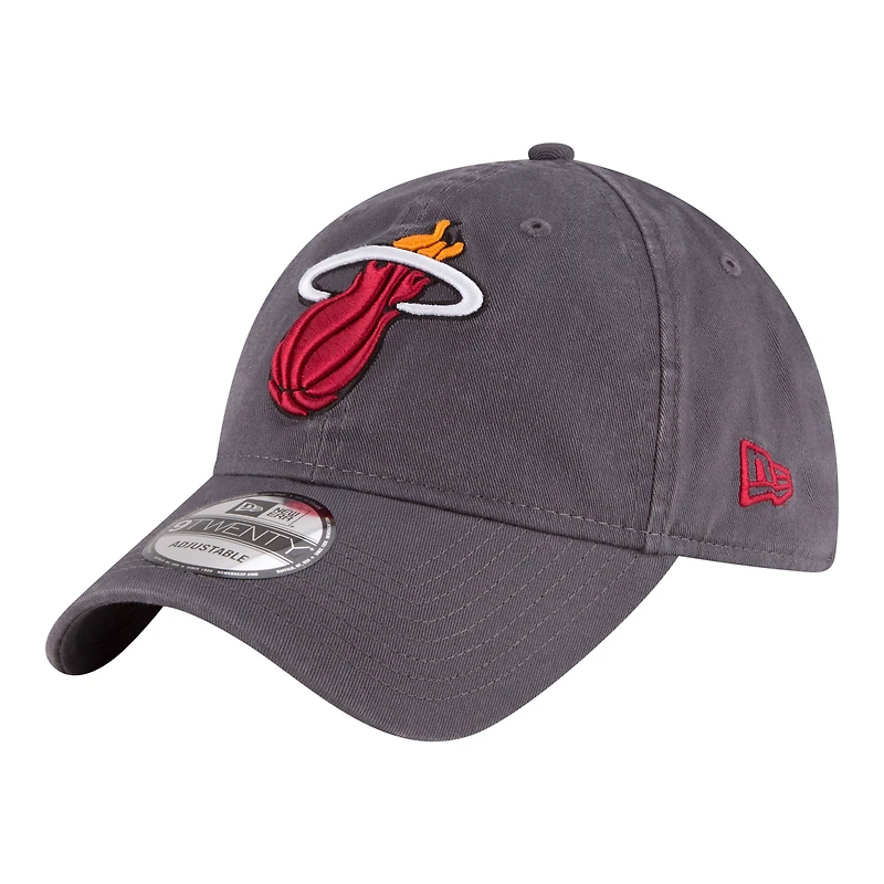 Men's New Era Charcoal Miami Heat Team 2.0 9TWENTY Adjustable Hat