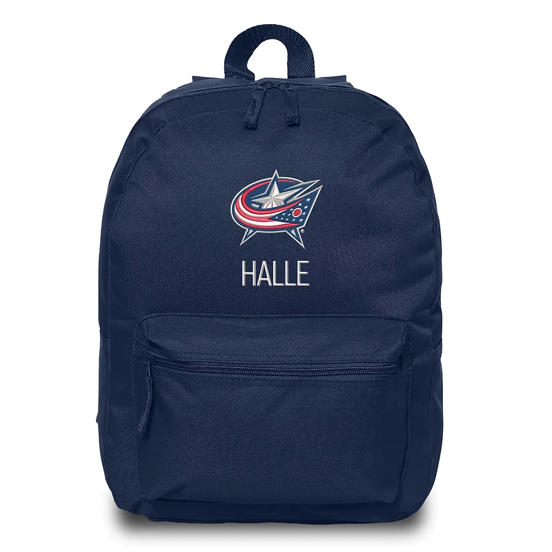 Navy Columbus Blue Jackets Personalized Backpack