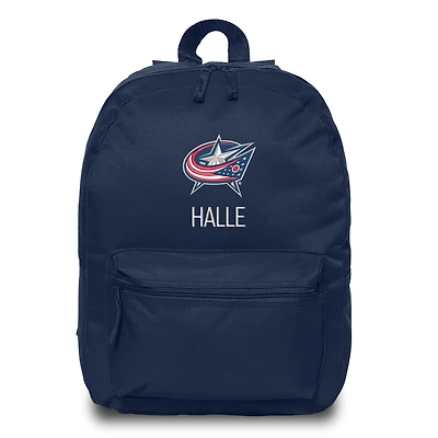 Navy Columbus Blue Jackets Personalized Backpack