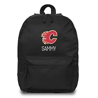 Black Calgary Flames Personalized Backpack