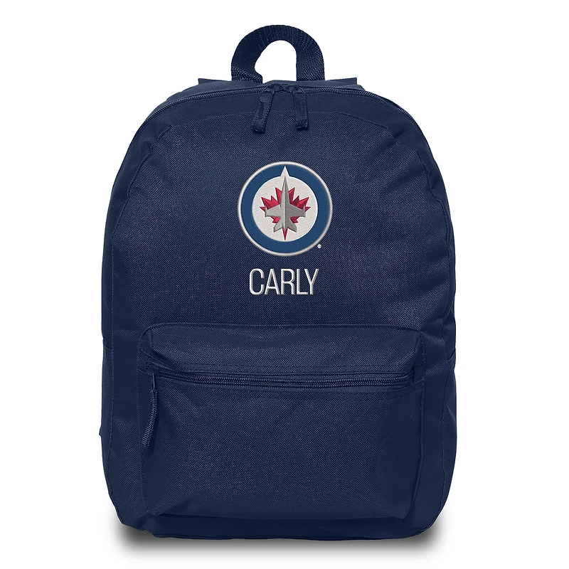 Navy Winnipeg Jets Personalized Backpack
