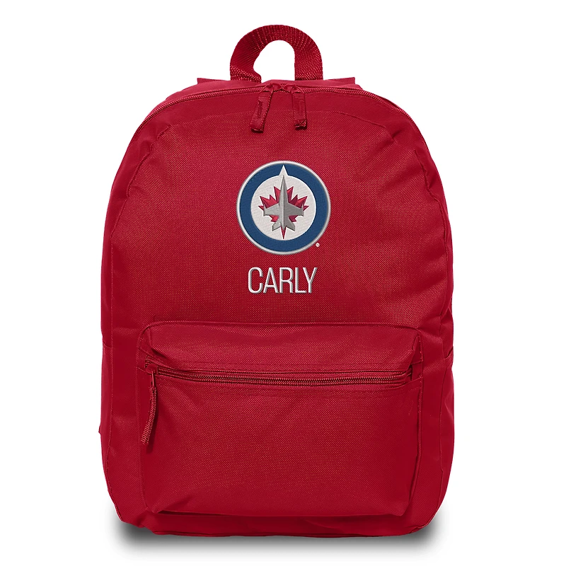 Red Winnipeg Jets Personalized Backpack