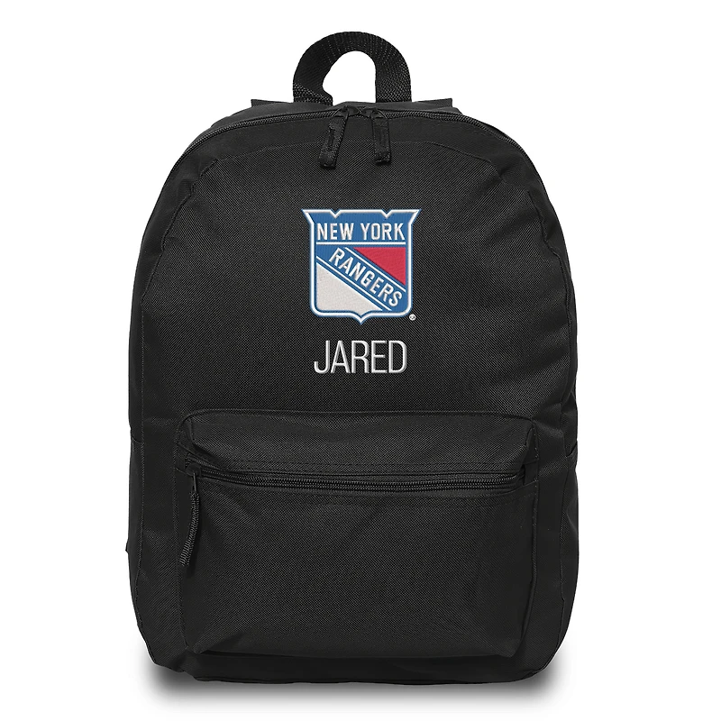 Black New York Rangers Personalized Backpack