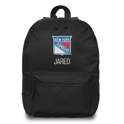 Black New York Rangers Personalized Backpack