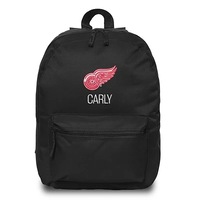Black Detroit Red Wings Personalized Backpack