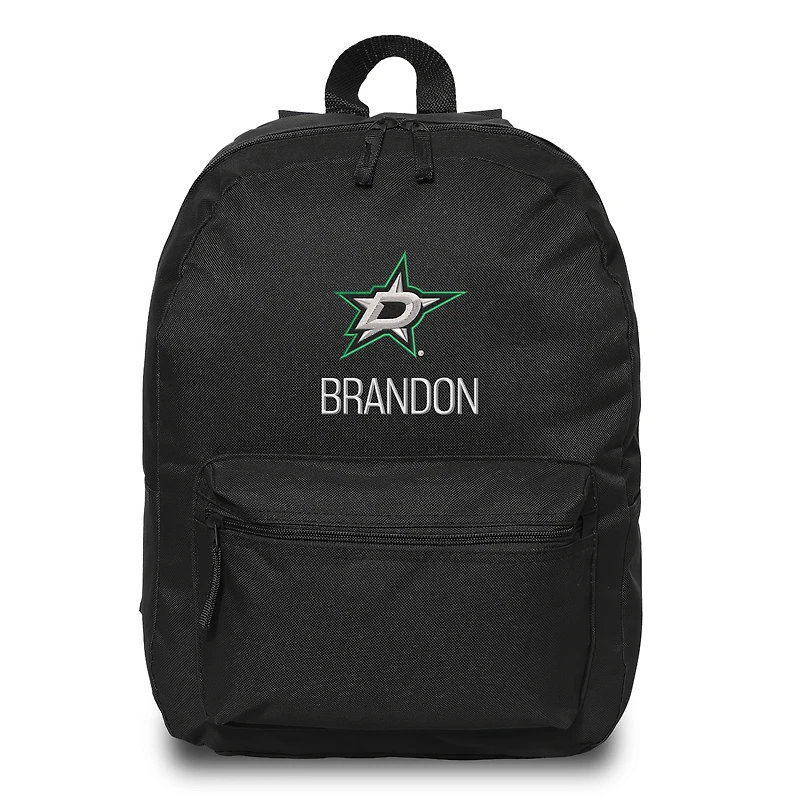 Black Dallas Stars Personalized Backpack