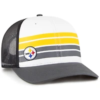 Youth '47 White/Charcoal Pittsburgh Steelers Cove Trucker Snapback Hat