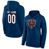 Women's Navy Chicago Bears Personalized Team Authentic Pullover Hoodie