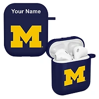 Navy Michigan Wolverines Personalized AirPods Case Cover