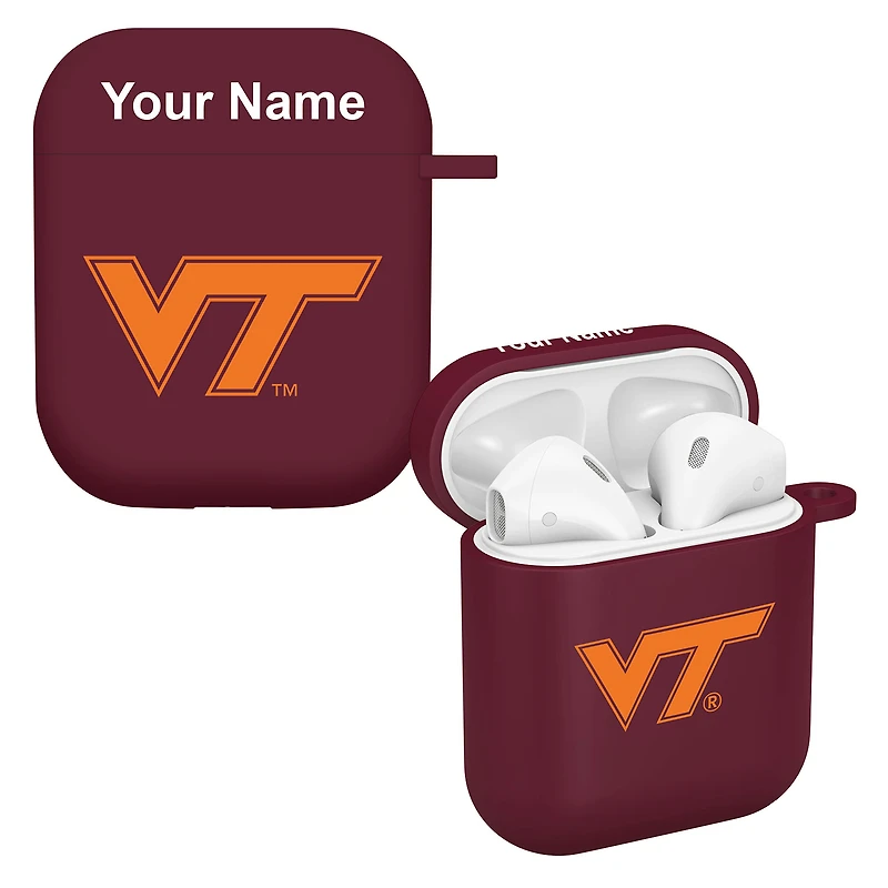 Maroon Virginia Tech Hokies Personalized AirPods Case Cover