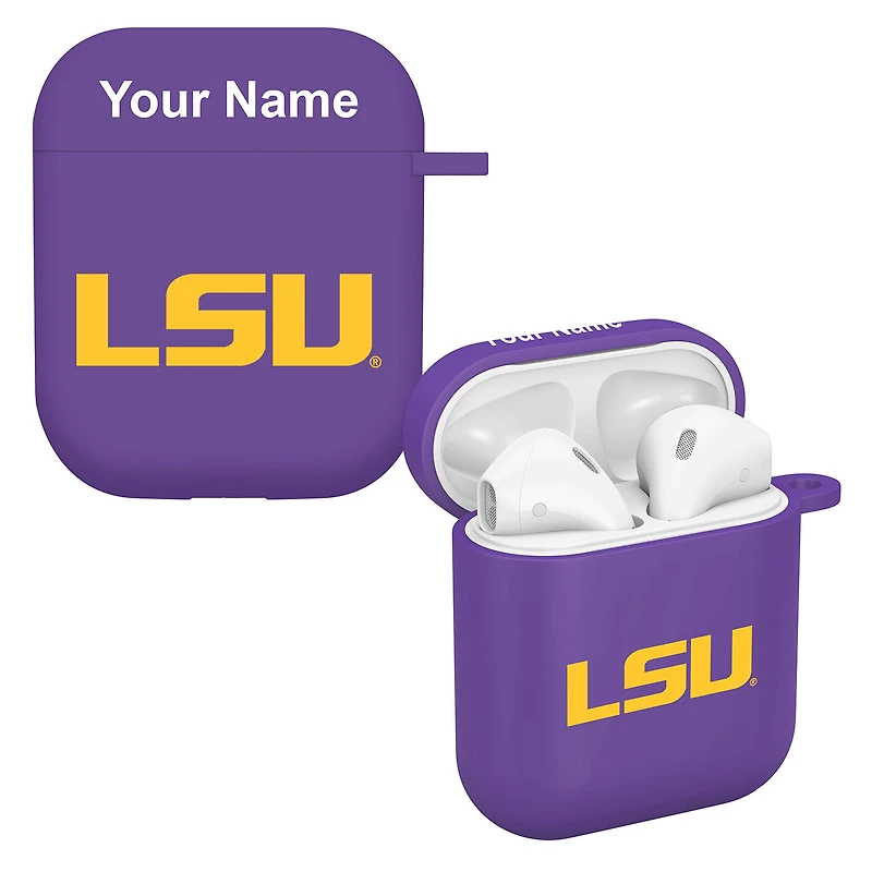 Purple LSU Tigers Personalized AirPods Case Cover