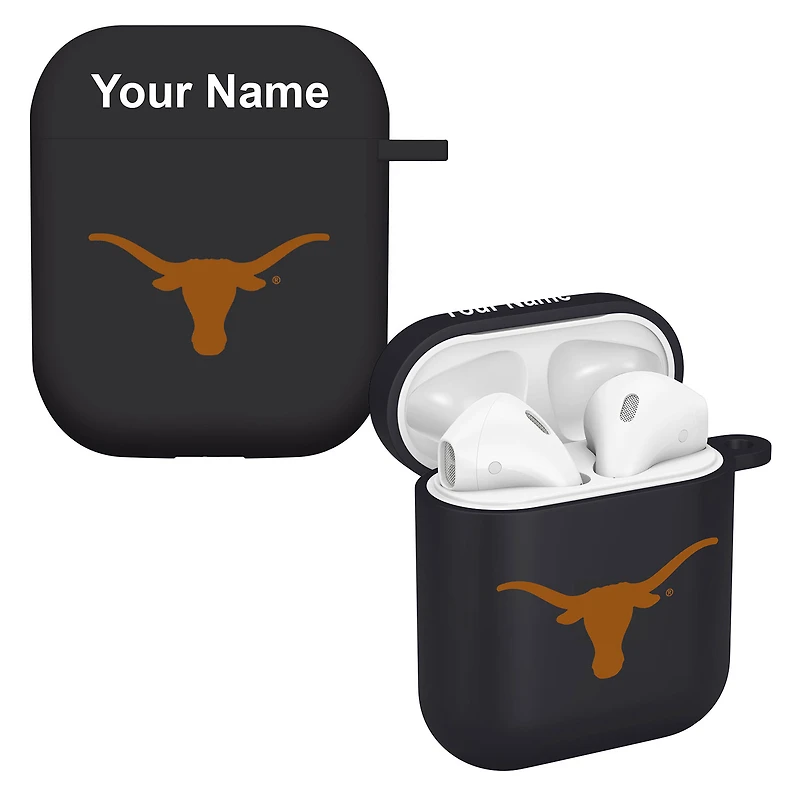 Black Texas Longhorns Personalized AirPods Case Cover