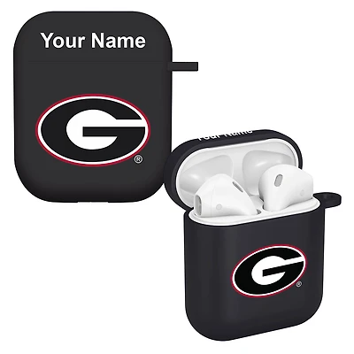 Black Georgia Bulldogs Personalized AirPods Case Cover